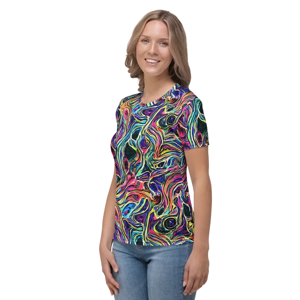 Fluorescent Drift on Women's Crew Neck T-Shirt — Left