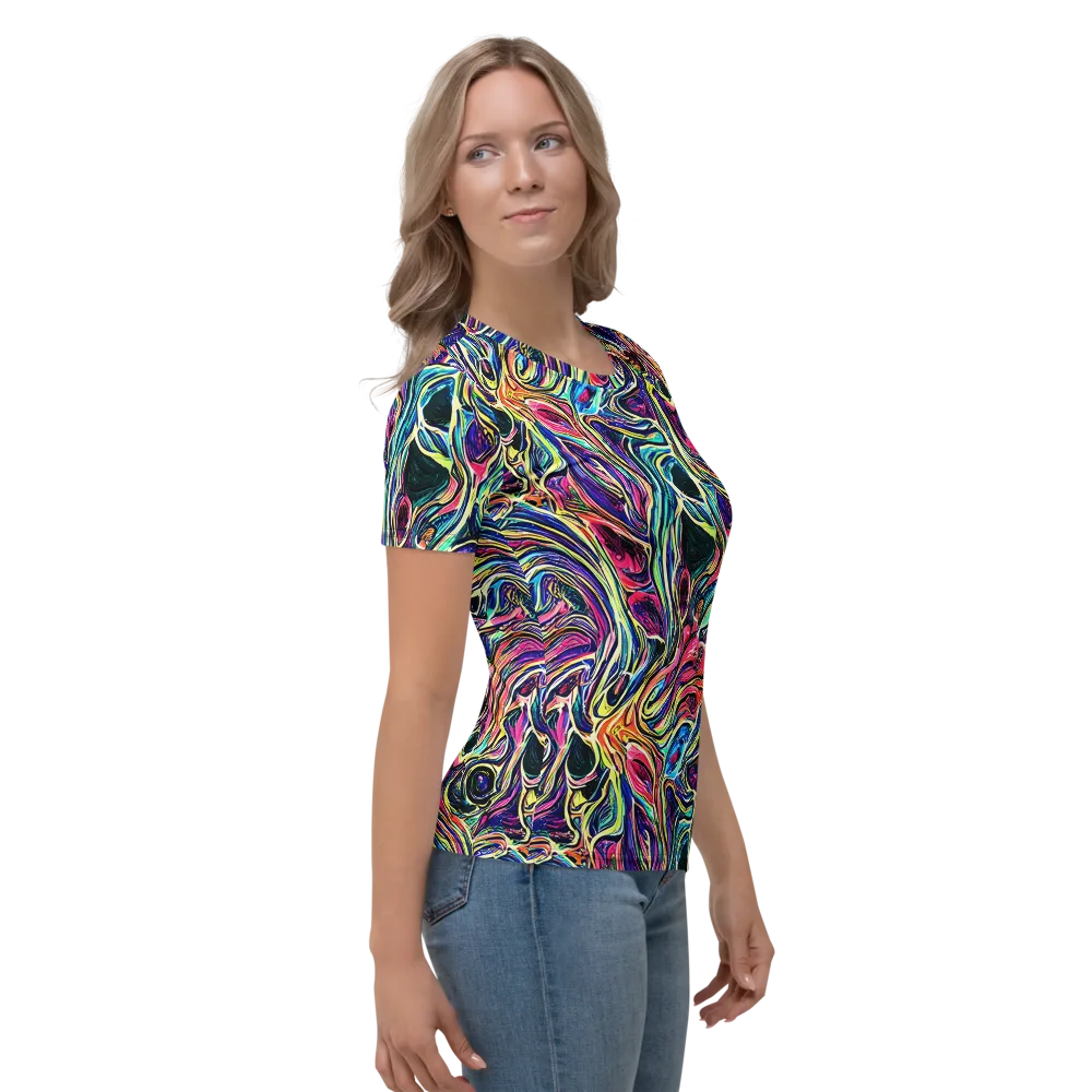 Fluorescent Drift on Women's Crew Neck T-Shirt — Right