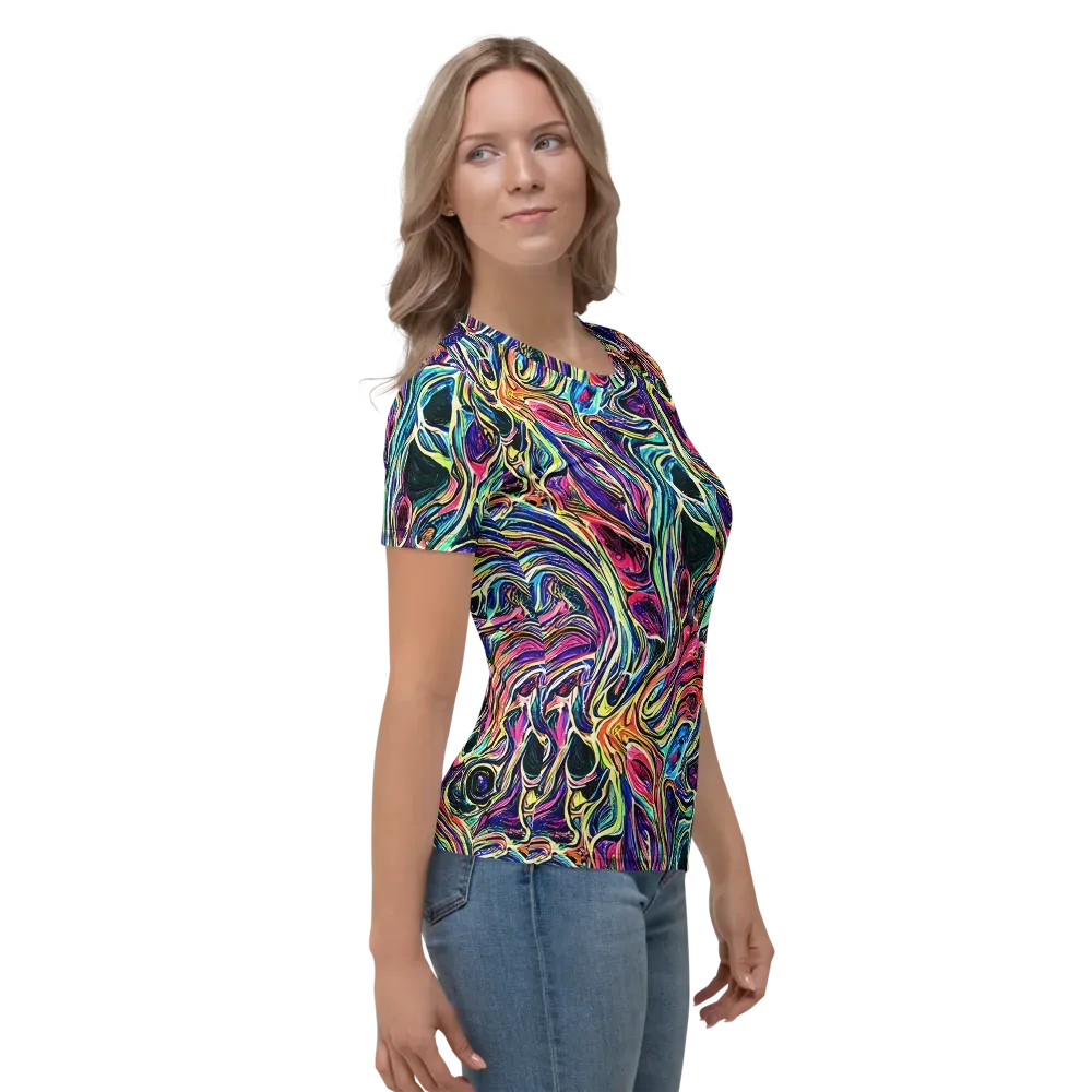 Fluorescent Drift on Women's Crew Neck T-Shirt — Right