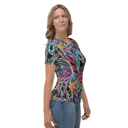 Fluorescent Drift on a Women's Crew Neck T-Shirt