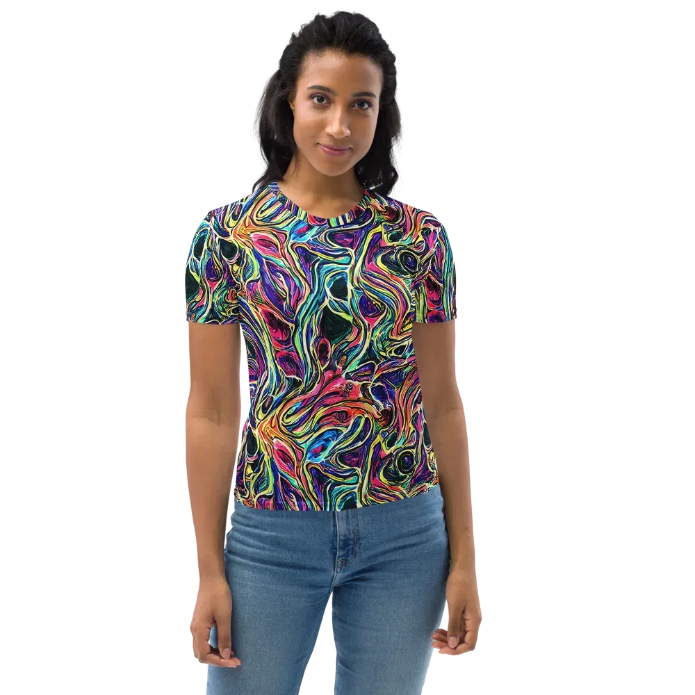 Fluorescent Drift on Women's Crew Neck T-Shirt — Front
