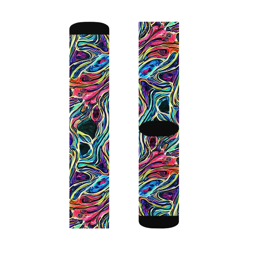 Fluorescent Drift on Socks — Right Sock