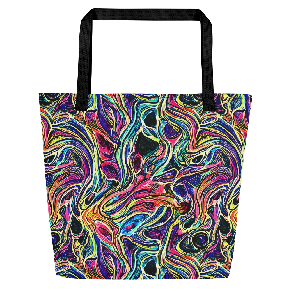 Fluorescent Drift on Large Tote Bag W/ Pocket — Front