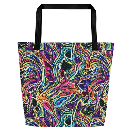 Fluorescent Drift on a Large Tote Bag W/ Pocket