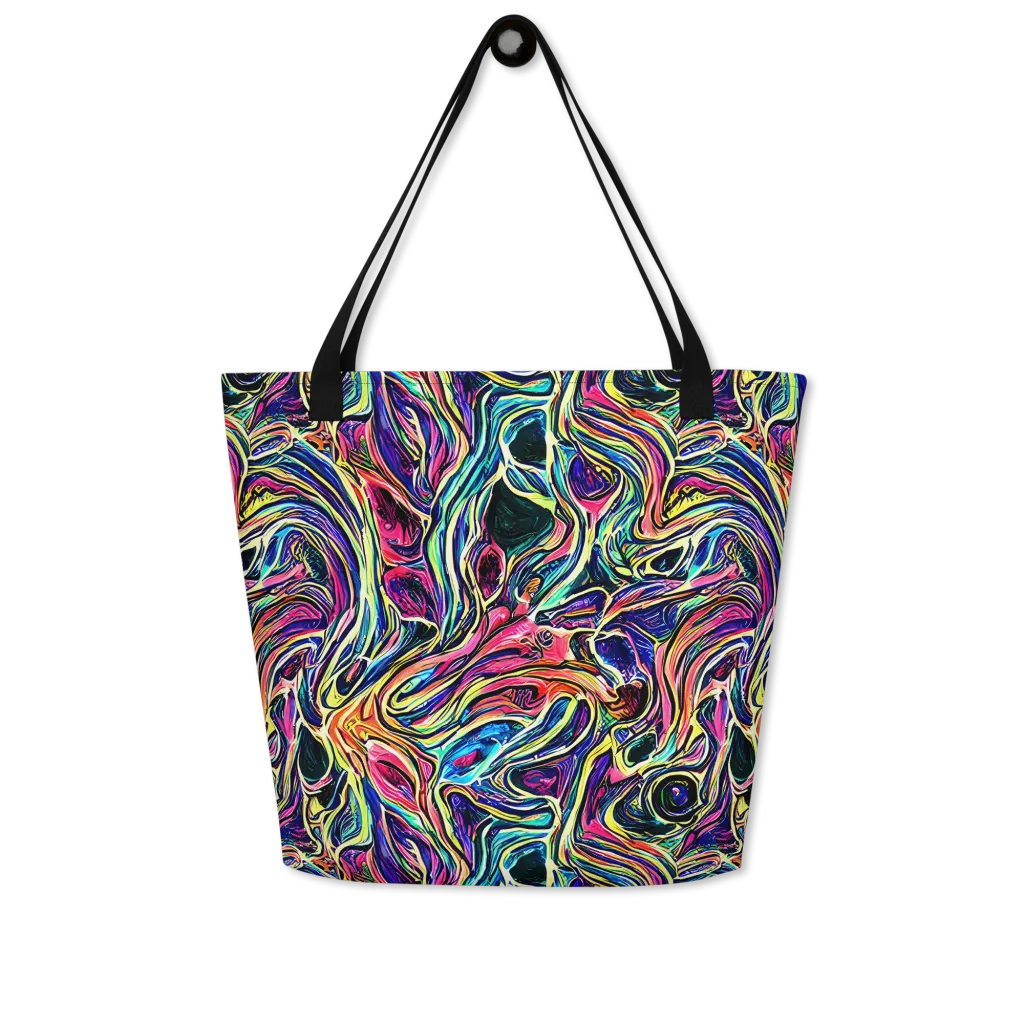 Fluorescent Drift on Large Tote Bag W/ Pocket — Front