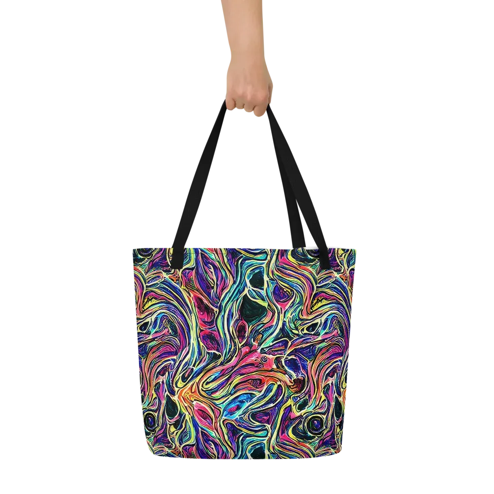 Fluorescent Drift on Large Tote Bag W/ Pocket — Front