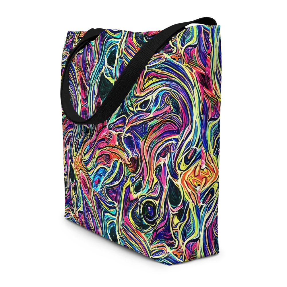 Fluorescent Drift on Large Tote Bag W/ Pocket — Front