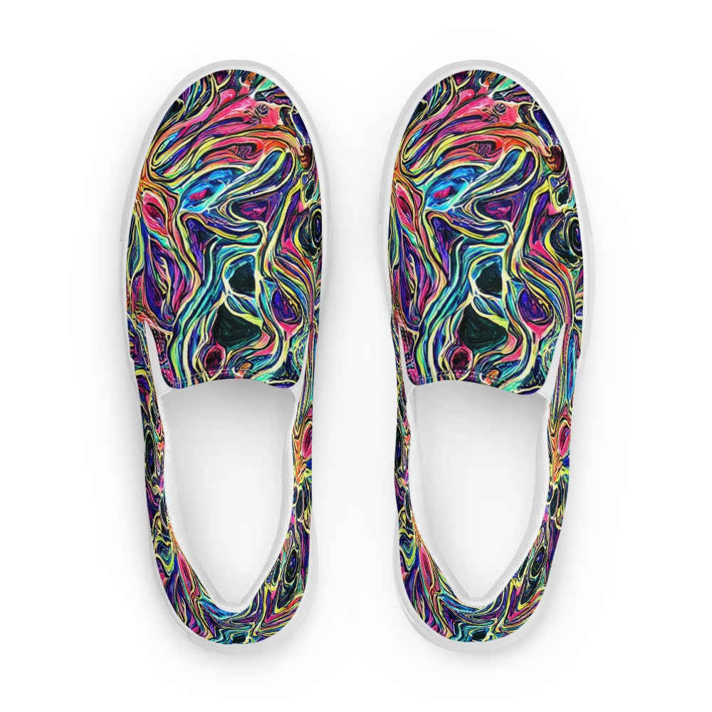 Fluorescent Drift on Women's Slip-On Canvas Shoes — Front