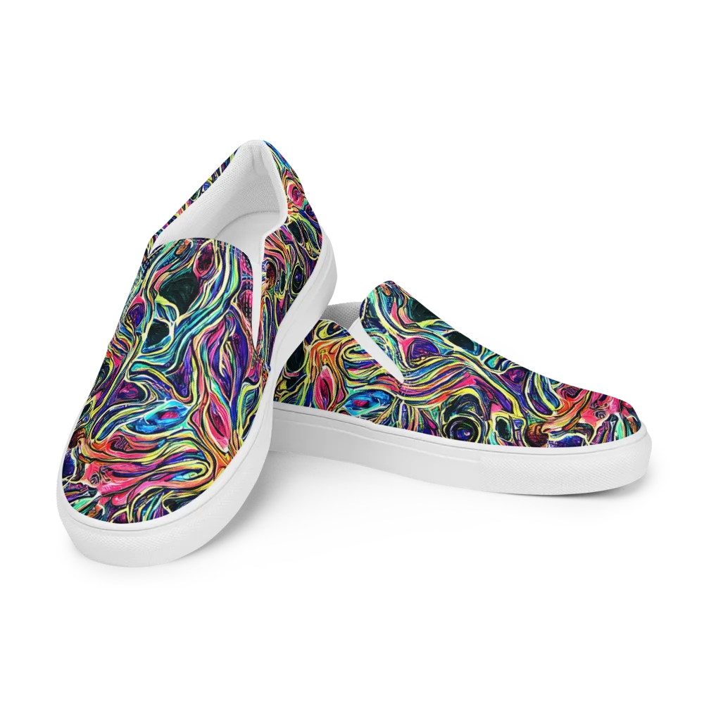 Fluorescent Drift on Women's Slip-On Canvas Shoes — Left Front