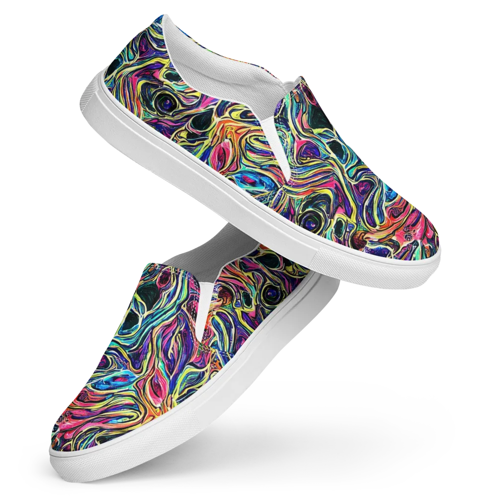 Fluorescent Drift on Women's Slip-On Canvas Shoes — Front