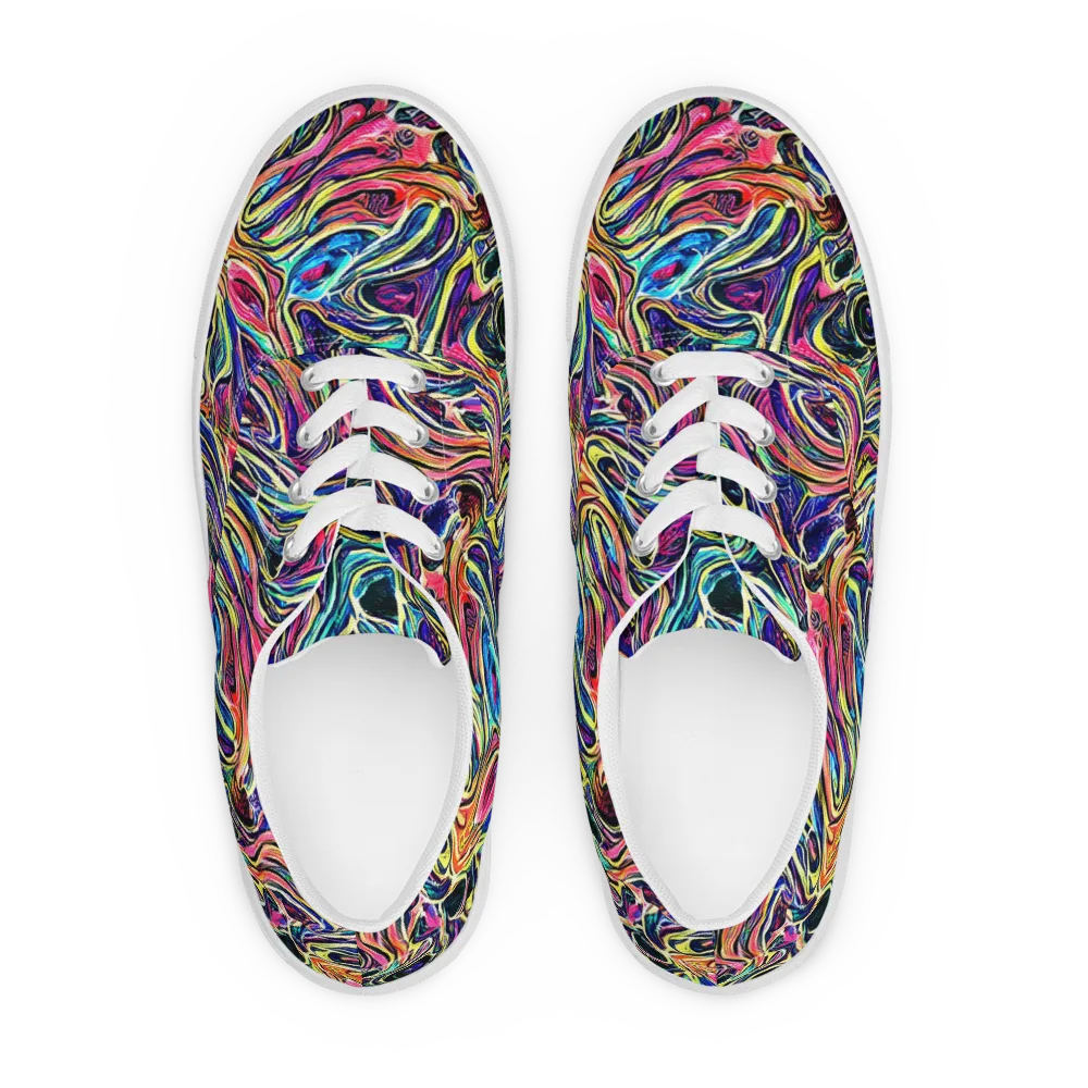 Fluorescent Drift on Men's Lace-Up Canvas Shoes — Front
