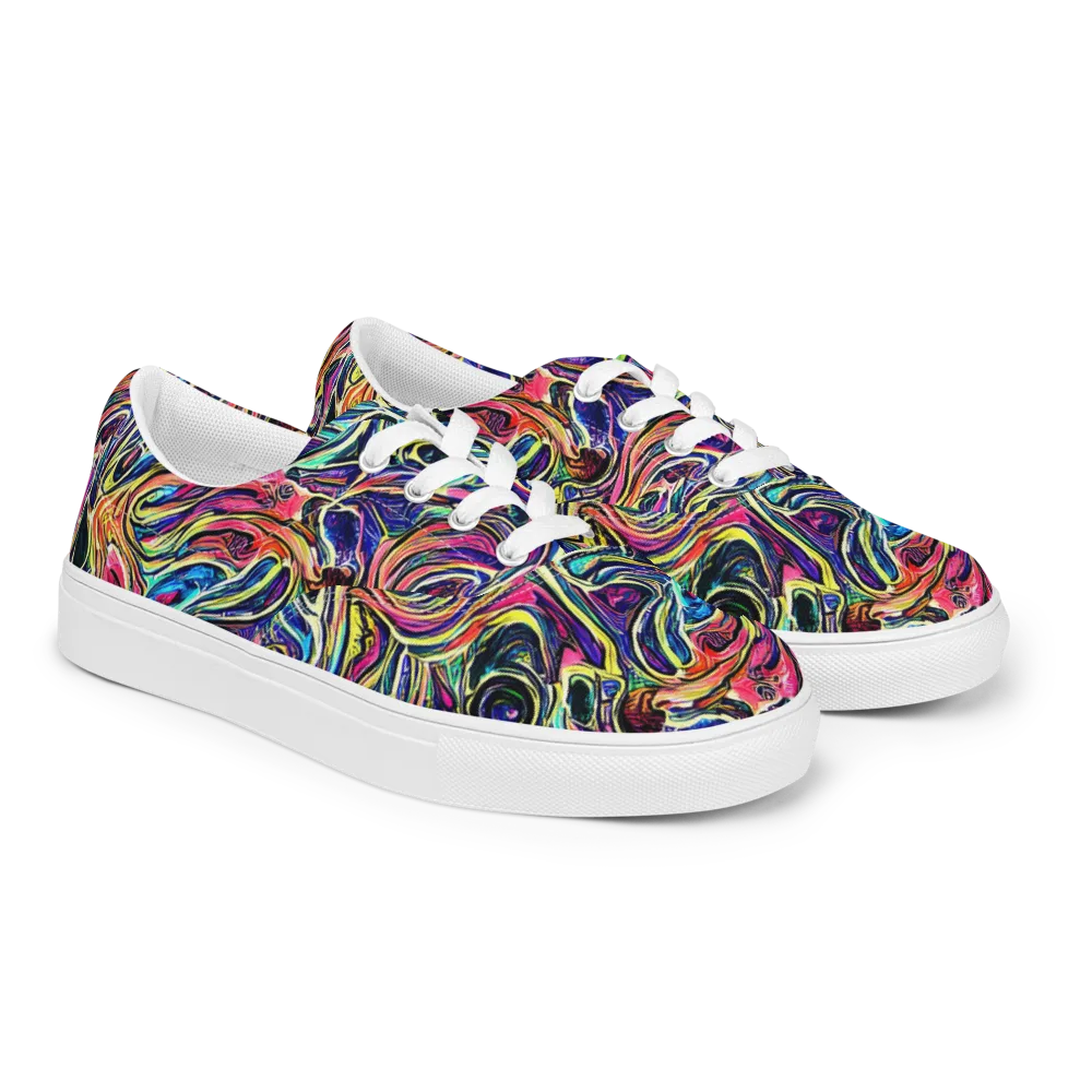 Fluorescent Drift on Men's Lace-Up Canvas Shoes — Right Front