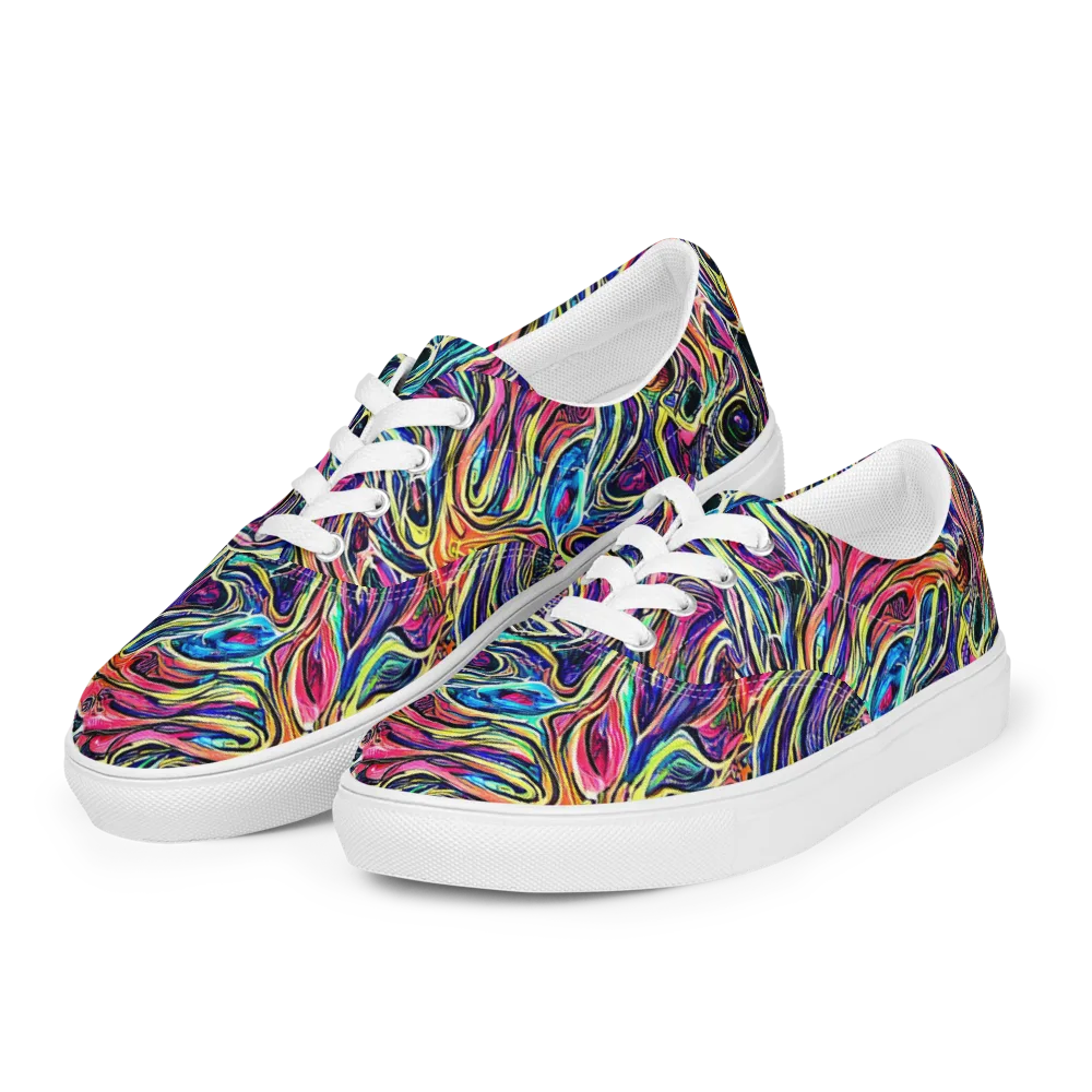 Fluorescent Drift on Men's Lace-Up Canvas Shoes — Left Front