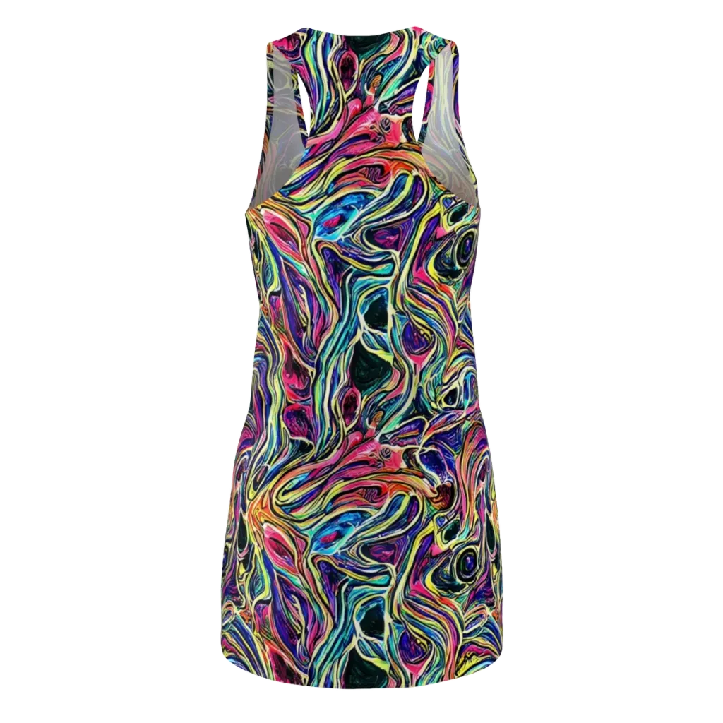 Fluorescent Drift on Racerback Dress — Back