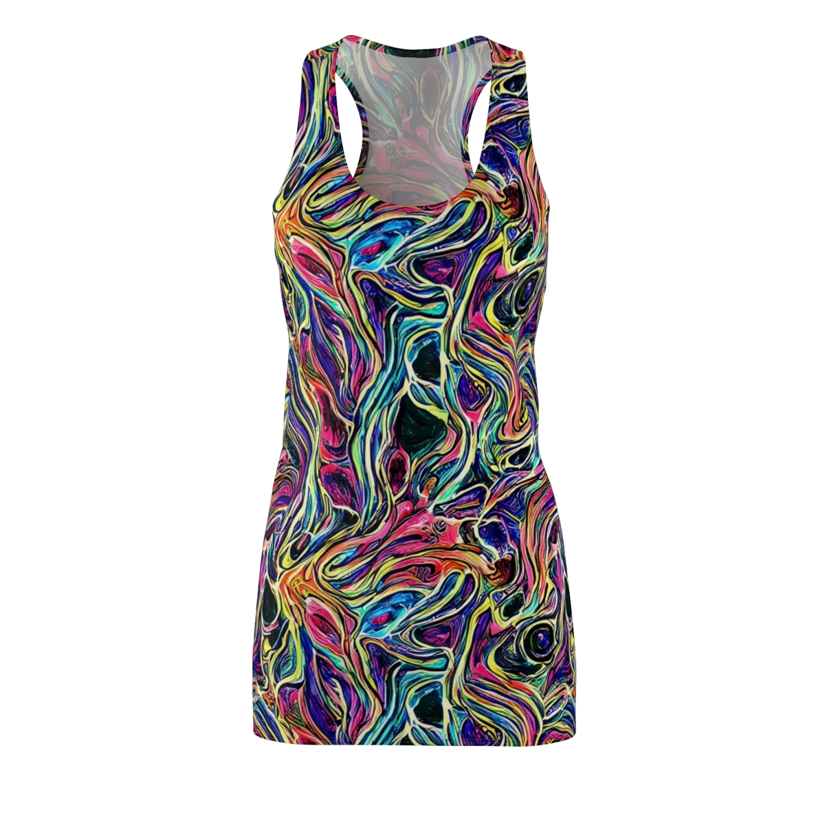 Fluorescent Drift on Racerback Dress — Front