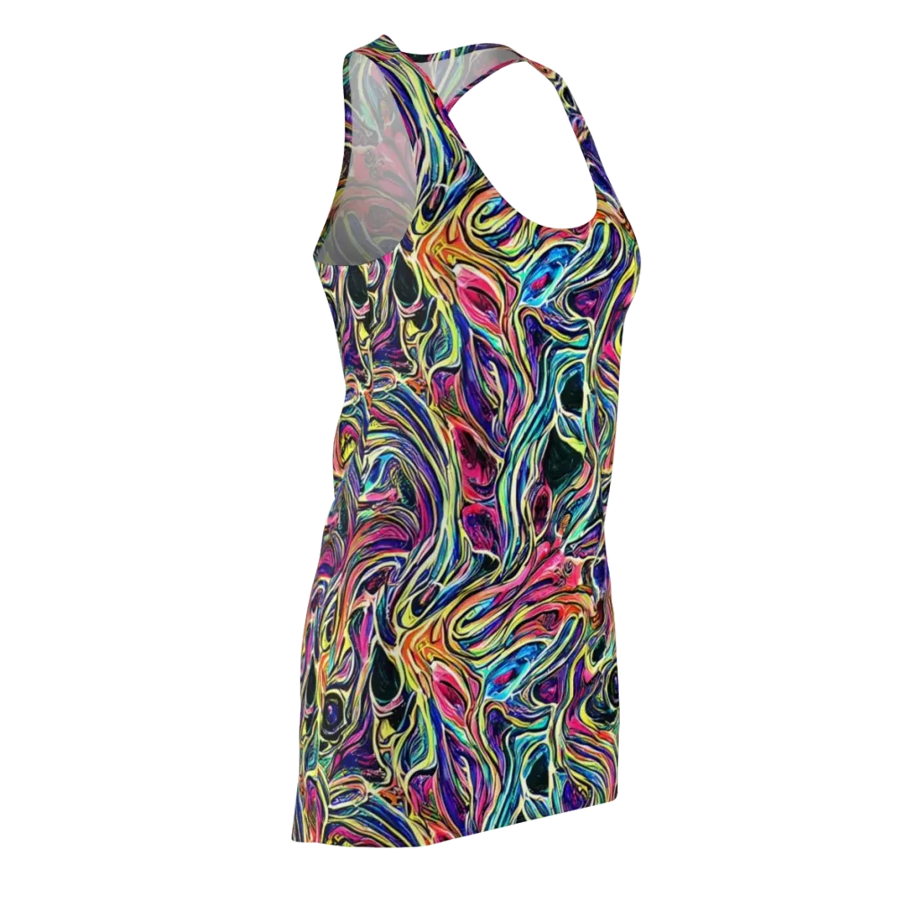Fluorescent Drift on Racerback Dress — Front Side