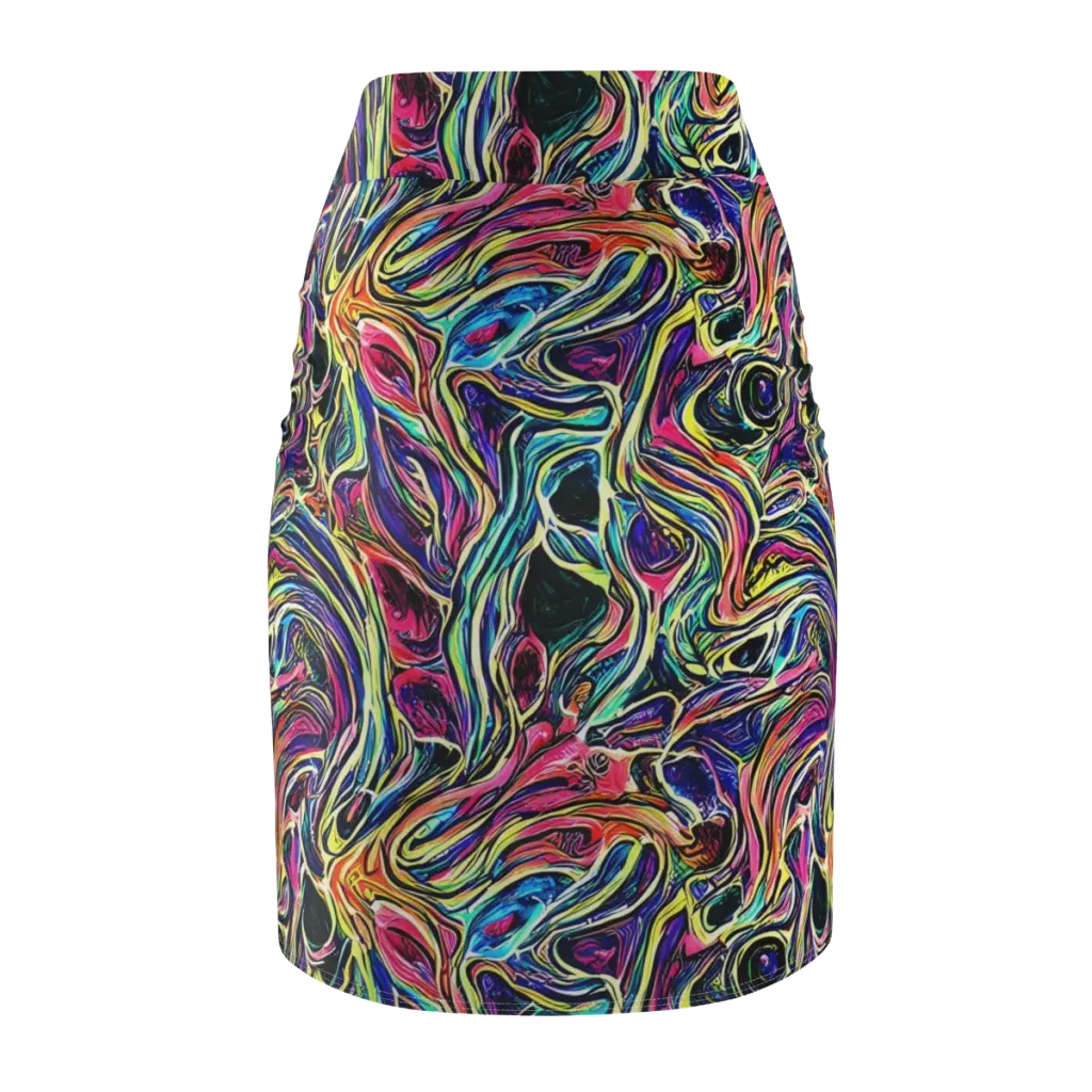 Fluorescent Drift on Pencil Skirt — Back