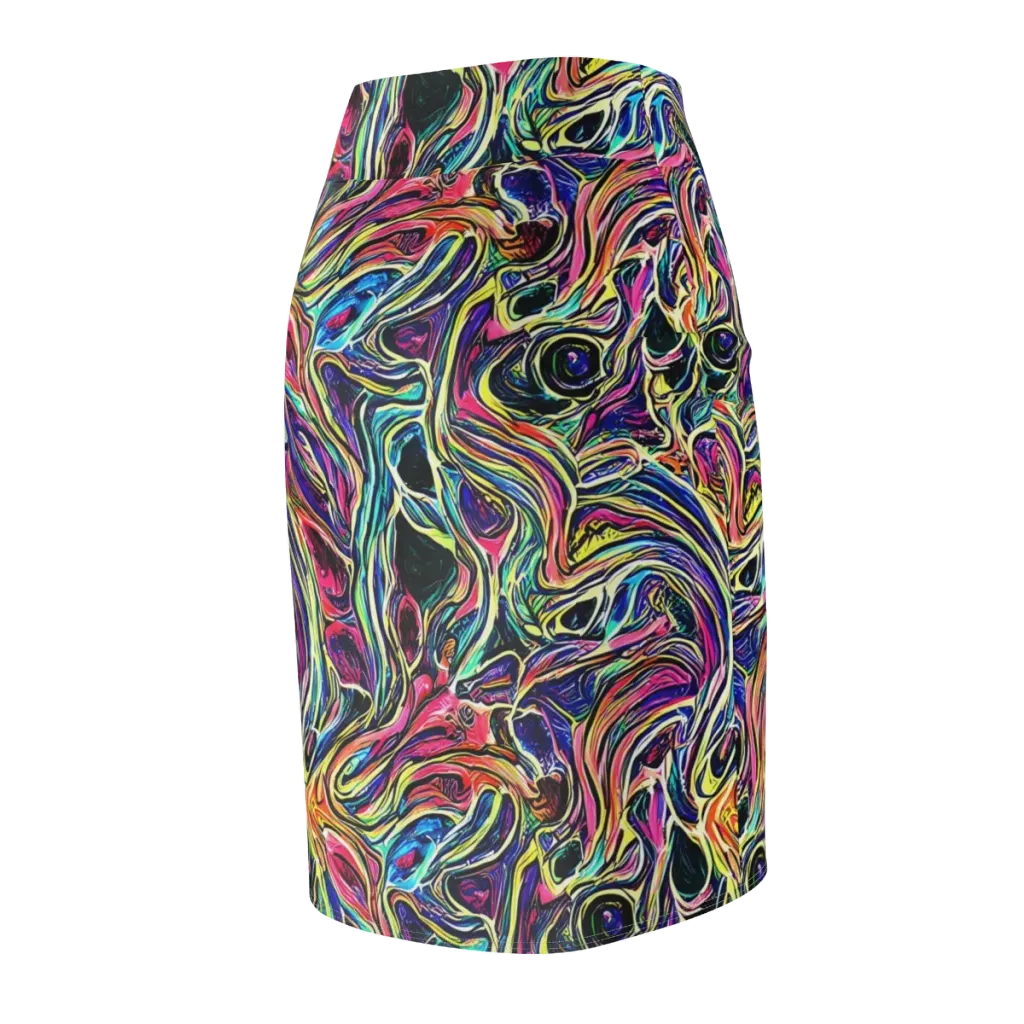 Fluorescent Drift on Pencil Skirt — Back Side