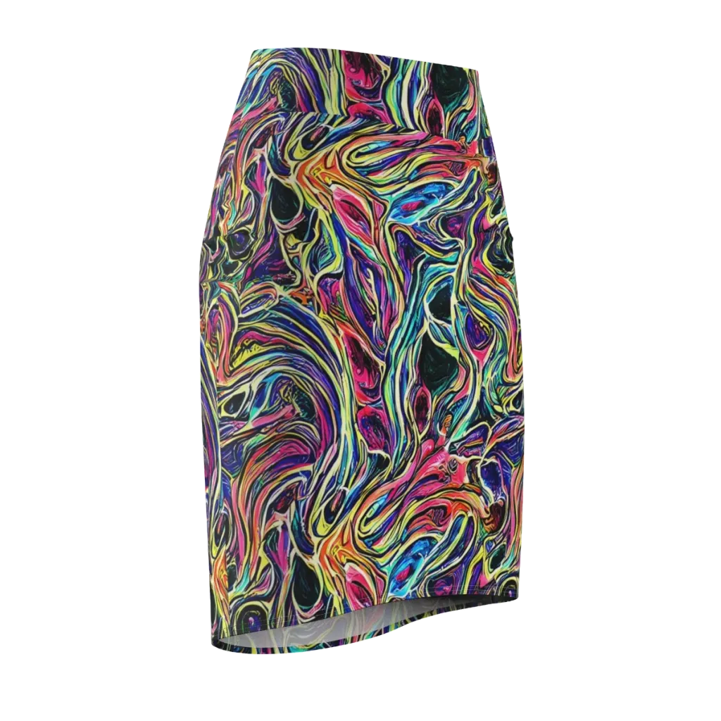 Fluorescent Drift on Pencil Skirt — Front Side