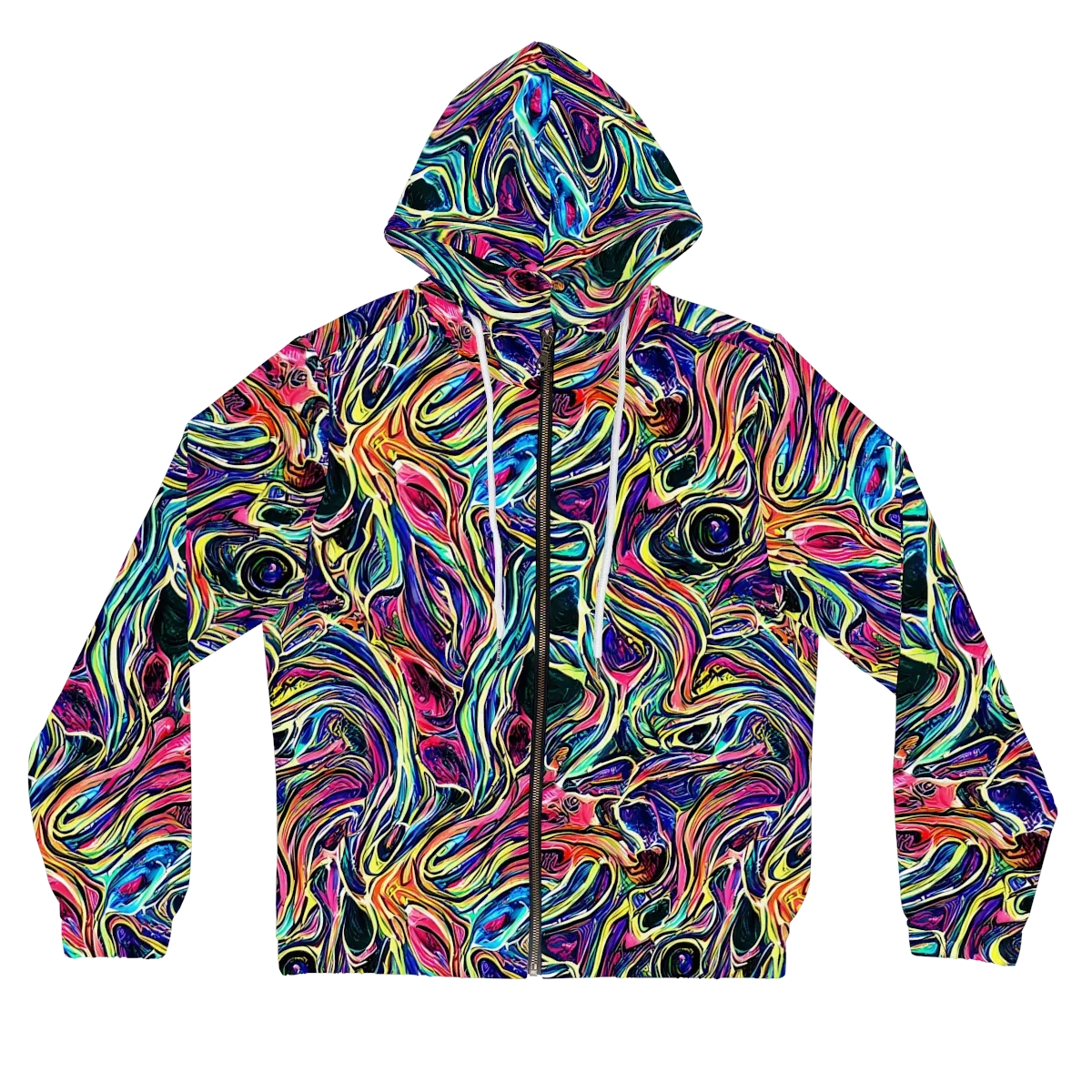 Fluorescent Drift on Women's Full-Zip Hoodie — Front