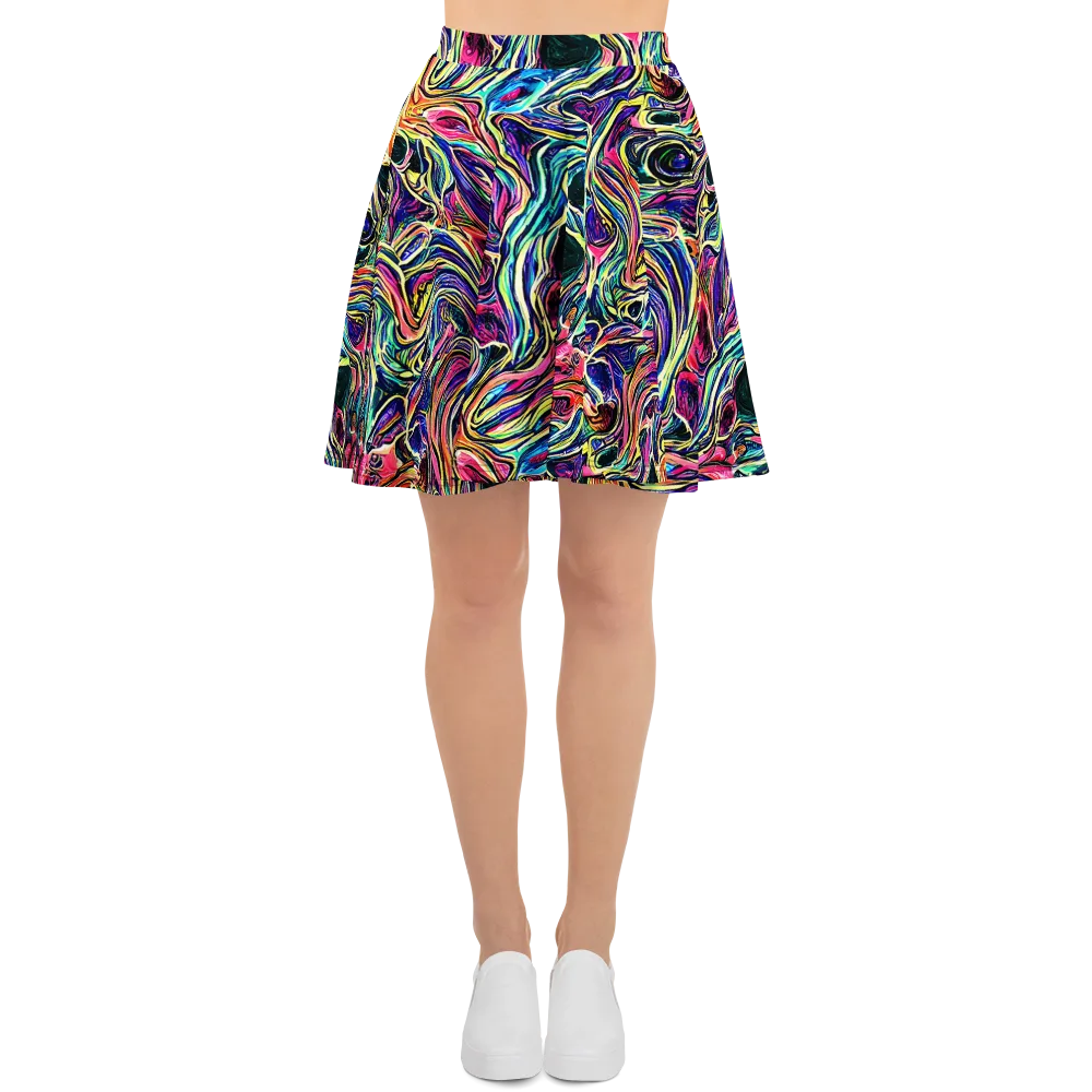 Fluorescent Drift on Skater Skirt — Front