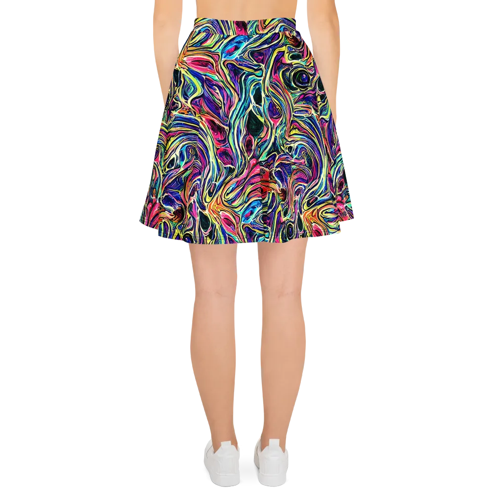 Fluorescent Drift on Skater Skirt — Back