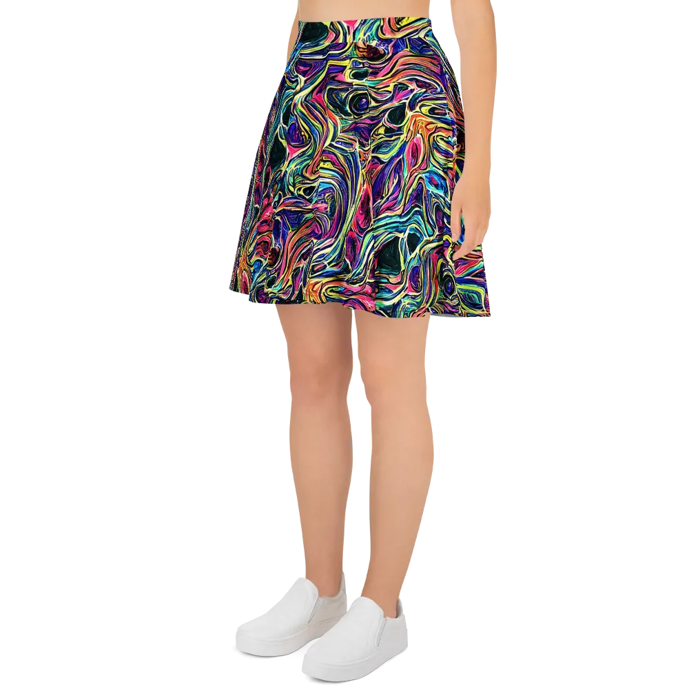 Fluorescent Drift on Skater Skirt — Left