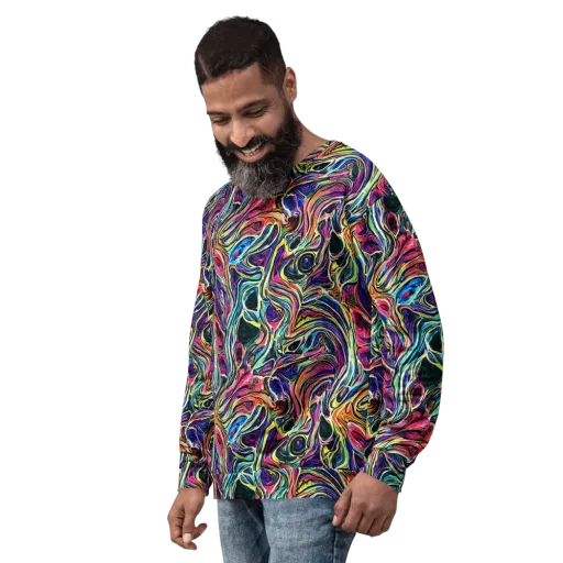 Fluorescent Drift on a Sweatshirt