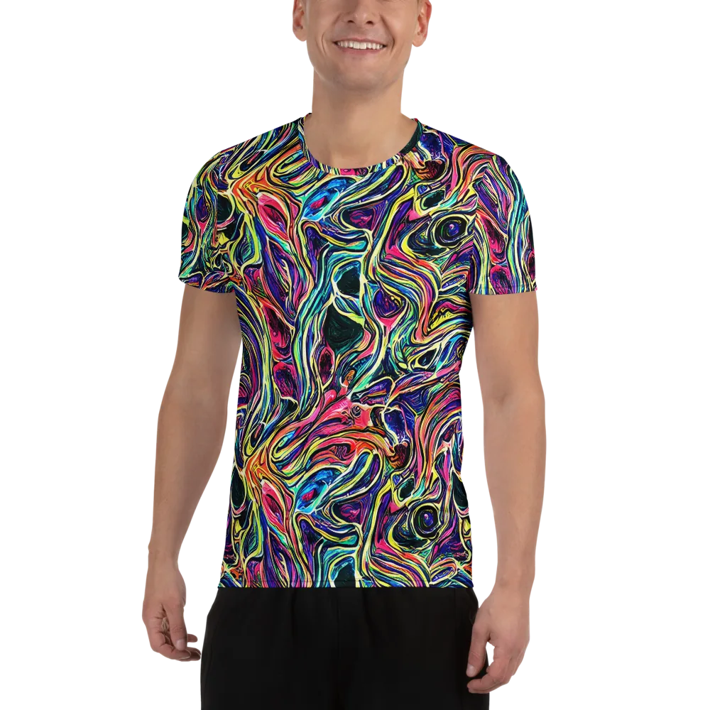 Fluorescent Drift on Men's Athletic T-Shirt — Front