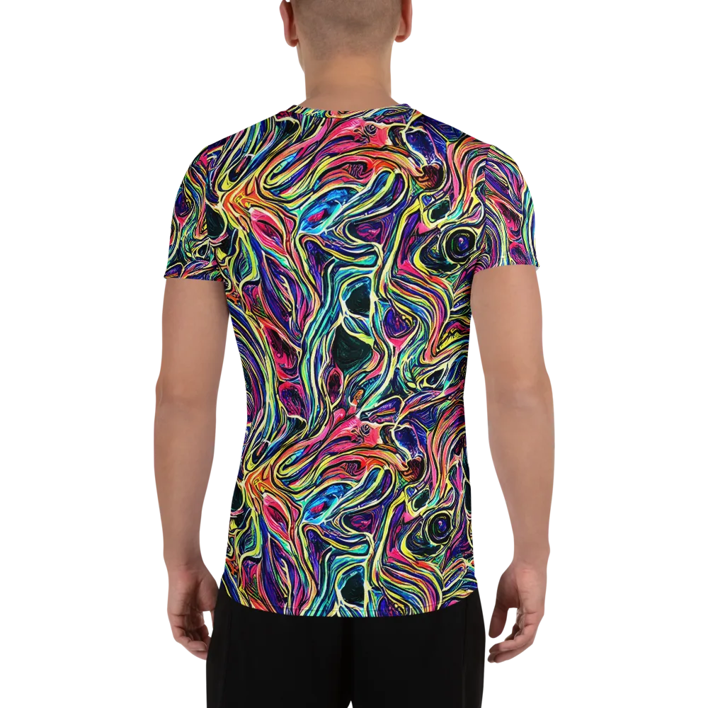 Fluorescent Drift on Men's Athletic T-Shirt — Back