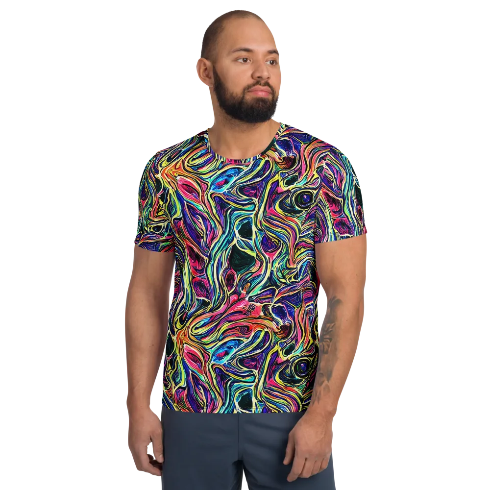 Fluorescent Drift on Men's Athletic T-Shirt — Front