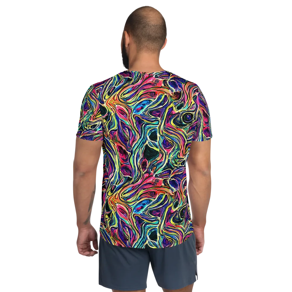 Fluorescent Drift on Men's Athletic T-Shirt — Back