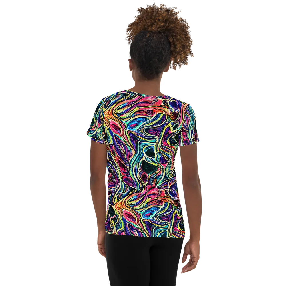 Fluorescent Drift on Women's Athletic T-Shirt — Back