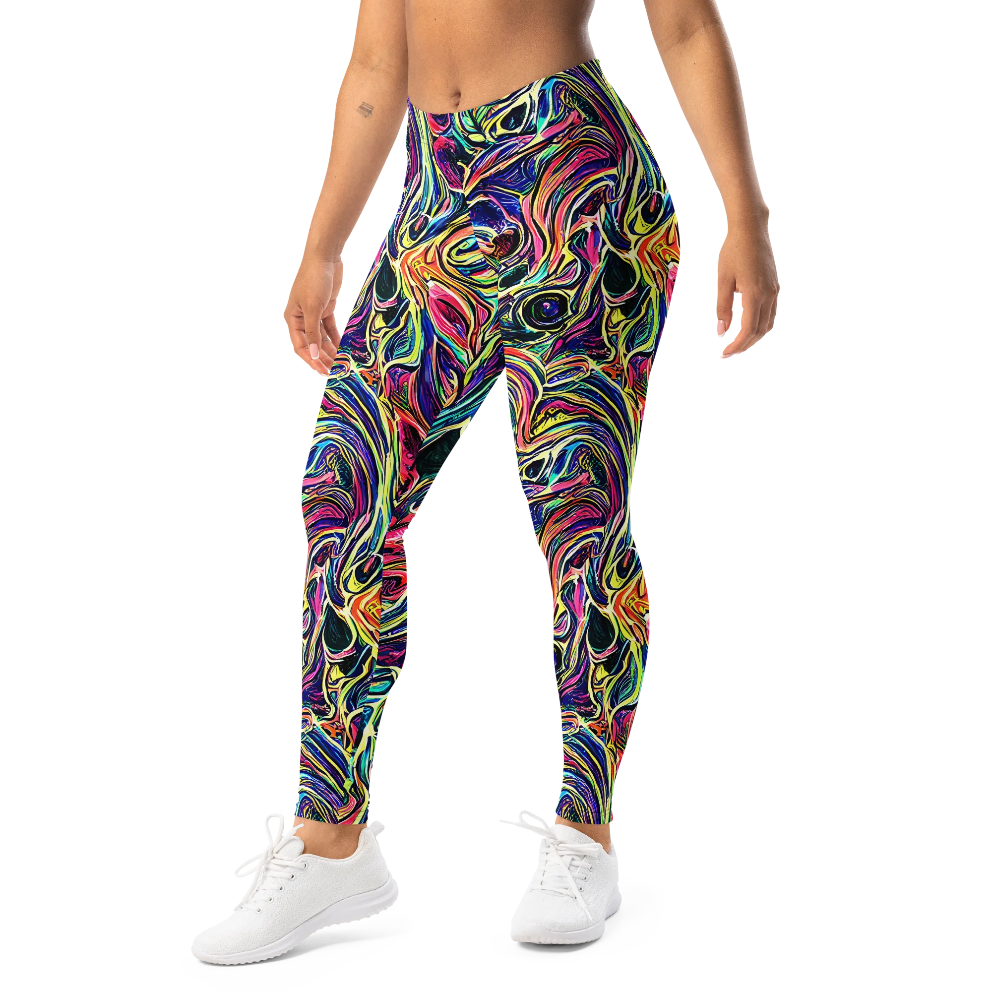 Fluorescent Drift on Leggings — Left Front