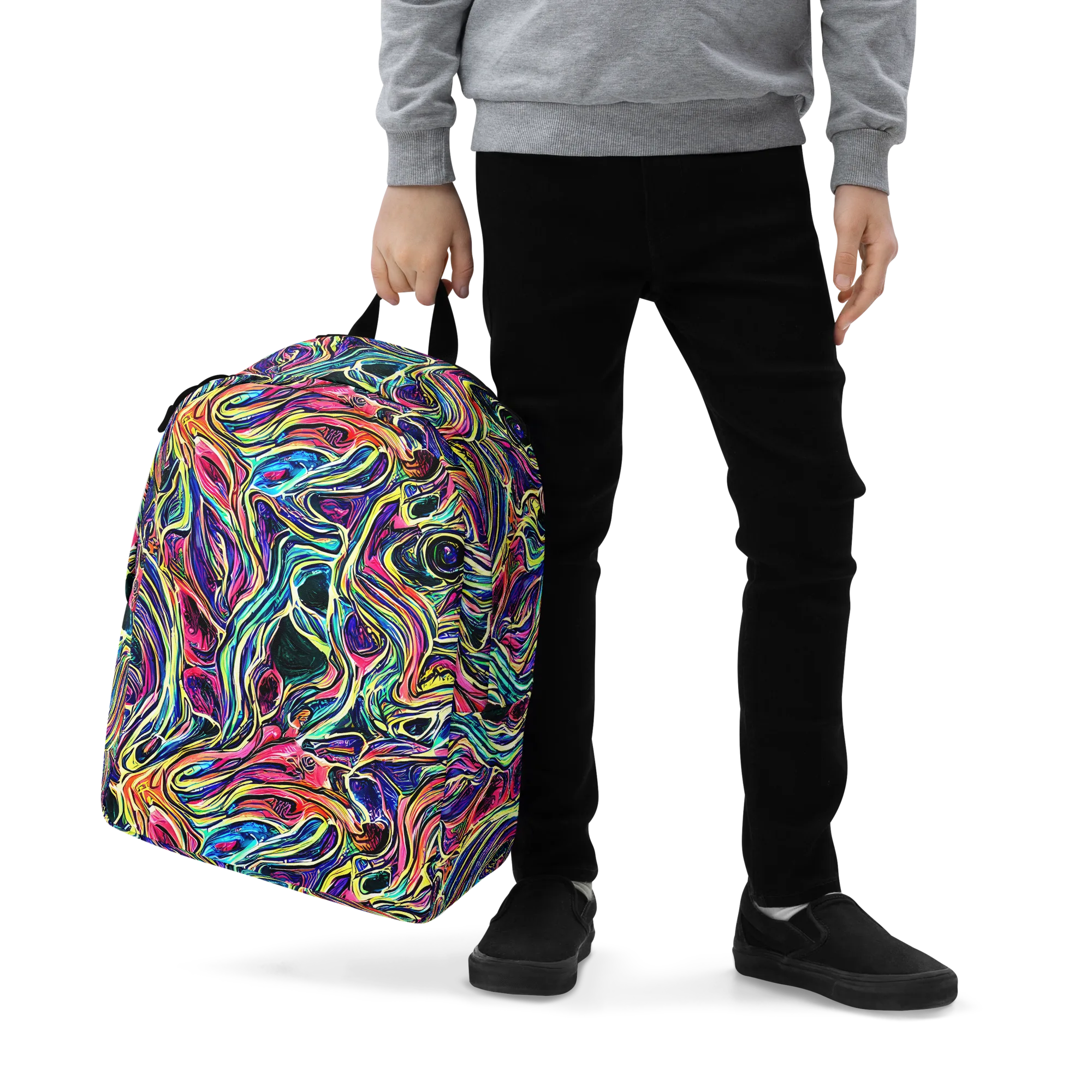 Fluorescent Drift on Minimalist Backpack — Zoomed-in