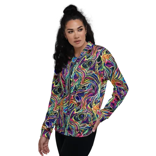 Fluorescent Drift on a Bomber Jacket