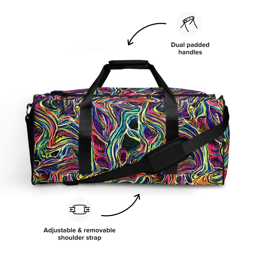 Fluorescent Drift on Duffle Bag — Front