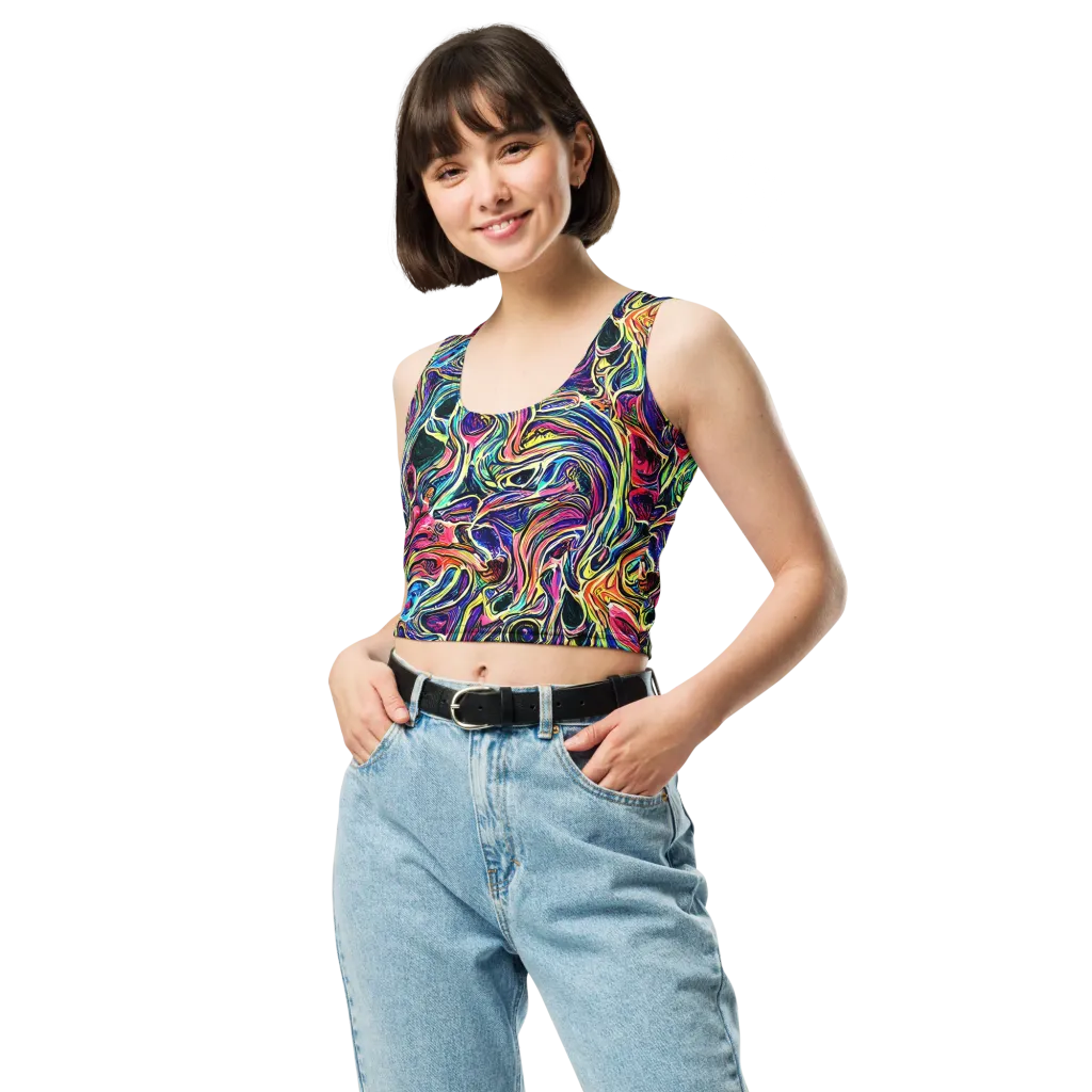 Fluorescent Drift on Crop Top — Front