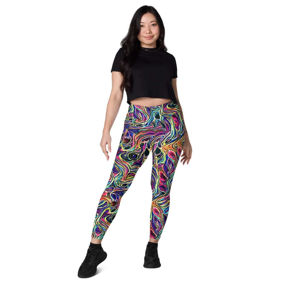 Fluorescent Drift on Leggings with Pockets — Front