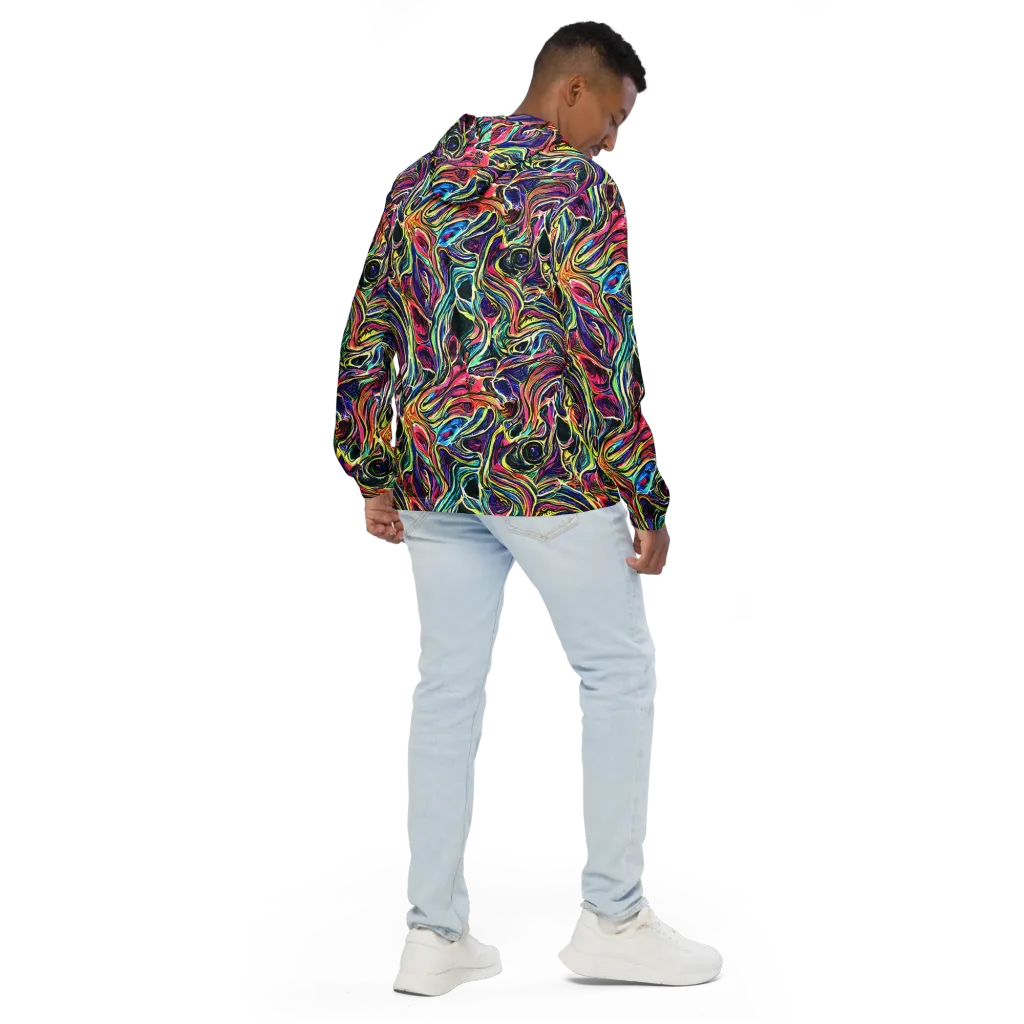 Fluorescent Drift on Men's Windbreaker — Back