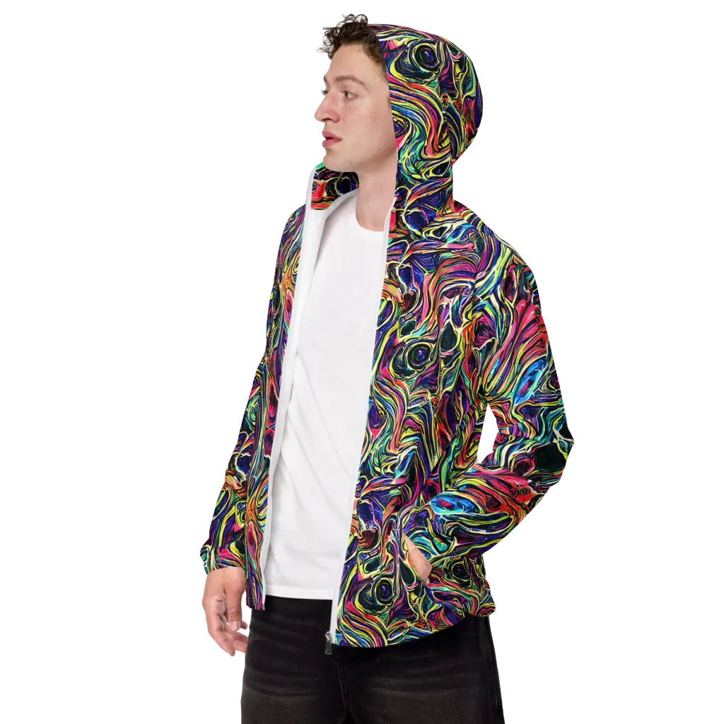 Fluorescent Drift on Men's Windbreaker — Left Front