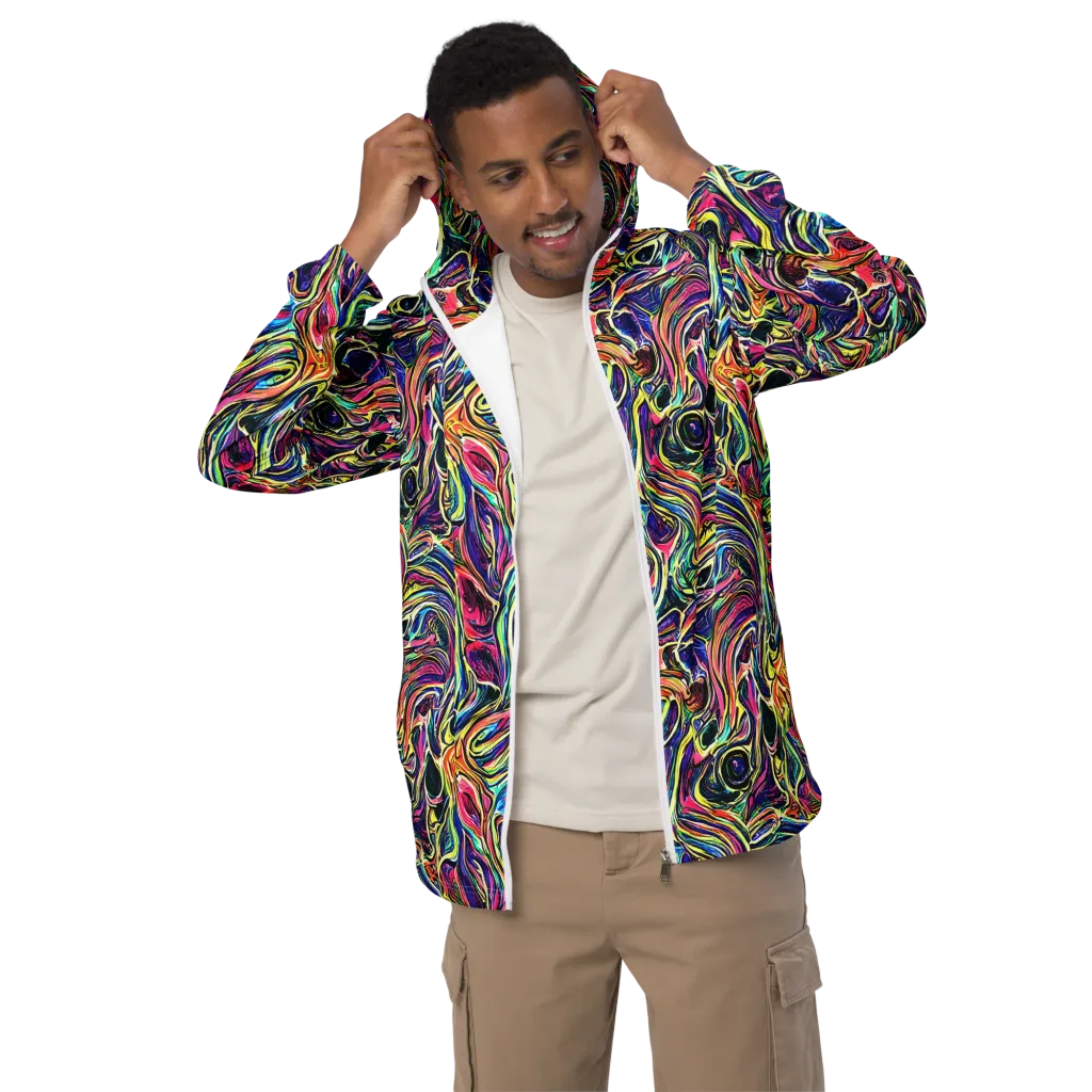 Fluorescent Drift on Men's Windbreaker — Front
