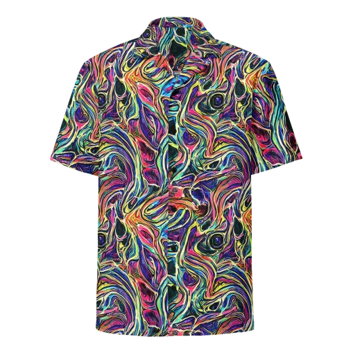 Fluorescent Drift on a Button Shirt
