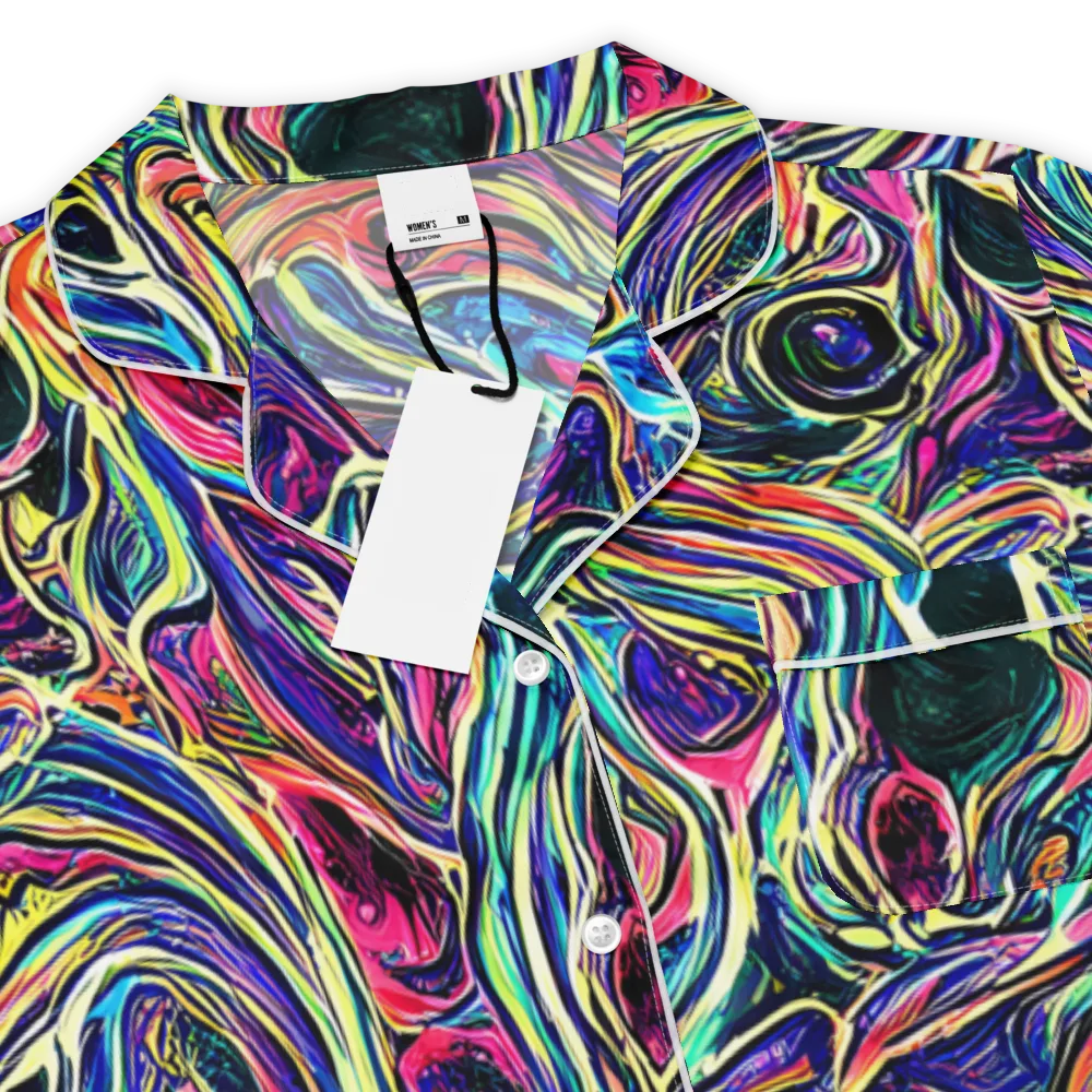 Fluorescent Drift on Women's Short Sleeve Pajama Top — Product details