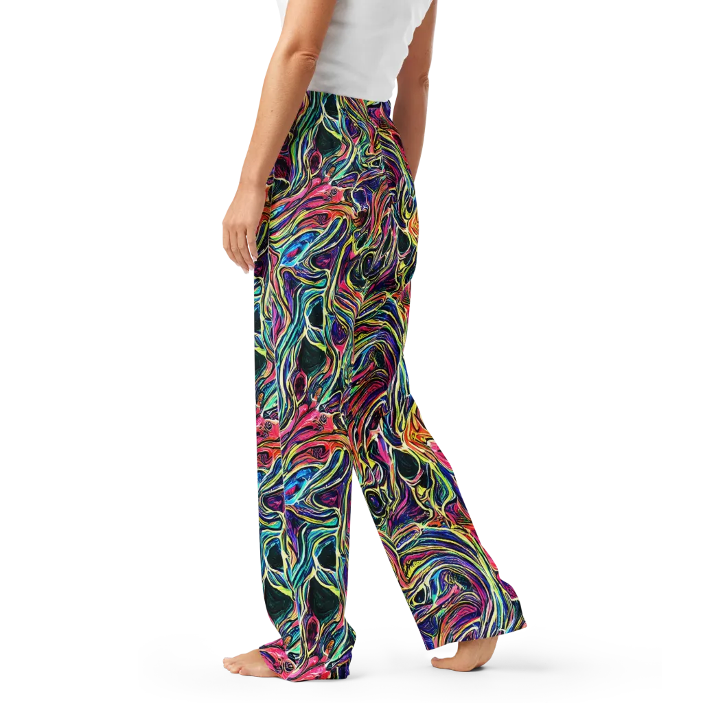 Fluorescent Drift on Women's Pajama Pants — Left