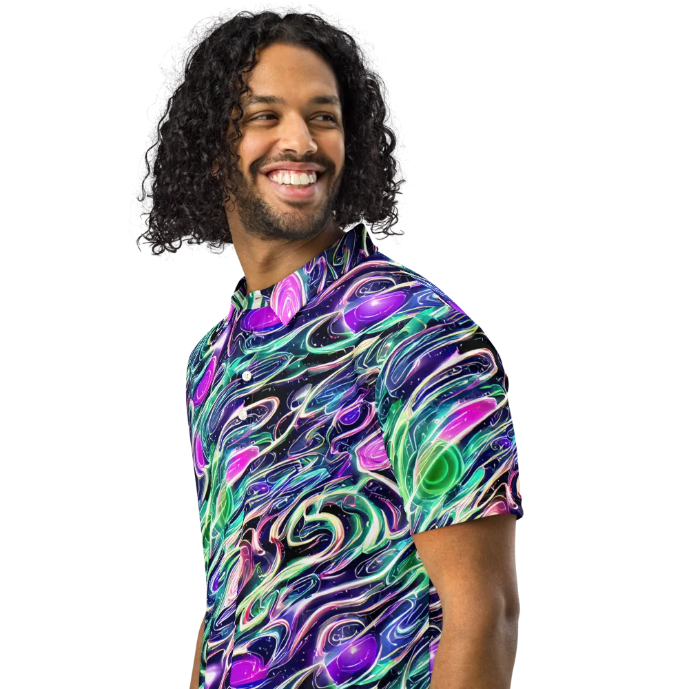 Infinite Afterglow on Men's Slim Fit Polo Shirt — Left Front