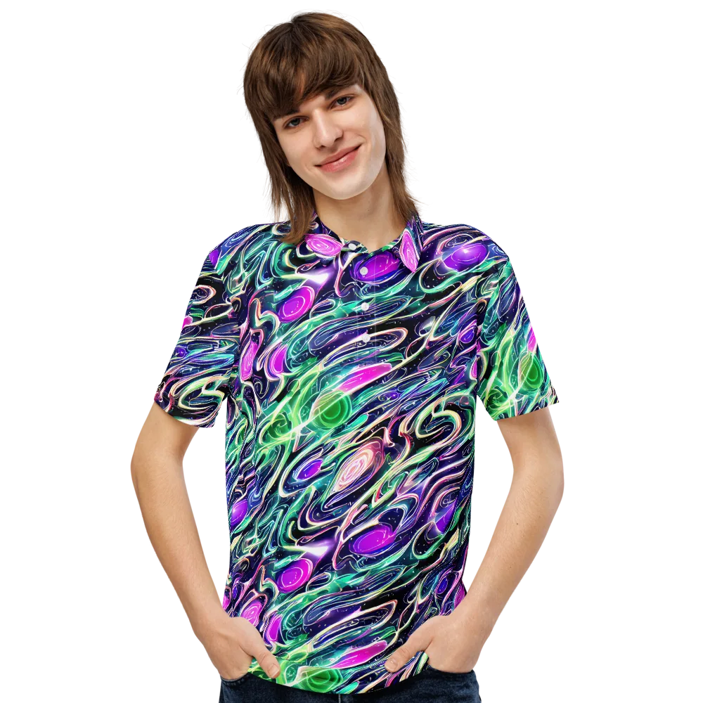 Infinite Afterglow on Men's Slim Fit Polo Shirt — Front