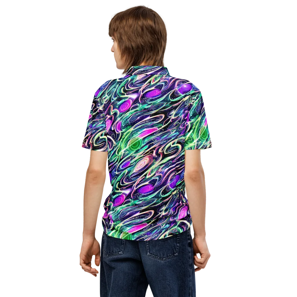 Infinite Afterglow on Men's Slim Fit Polo Shirt — Back