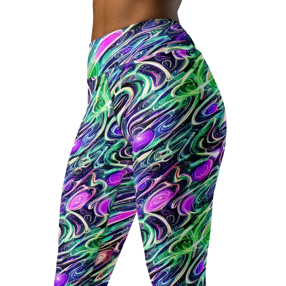 Infinite Afterglow on Yoga Leggings — Left Front