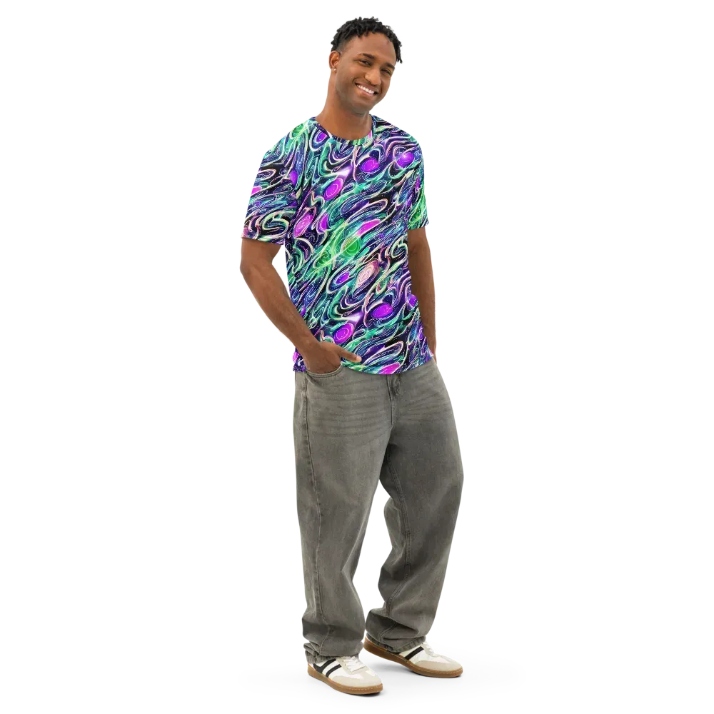 Infinite Afterglow on Men's Cotton Crew Neck T-Shirt — Right Front